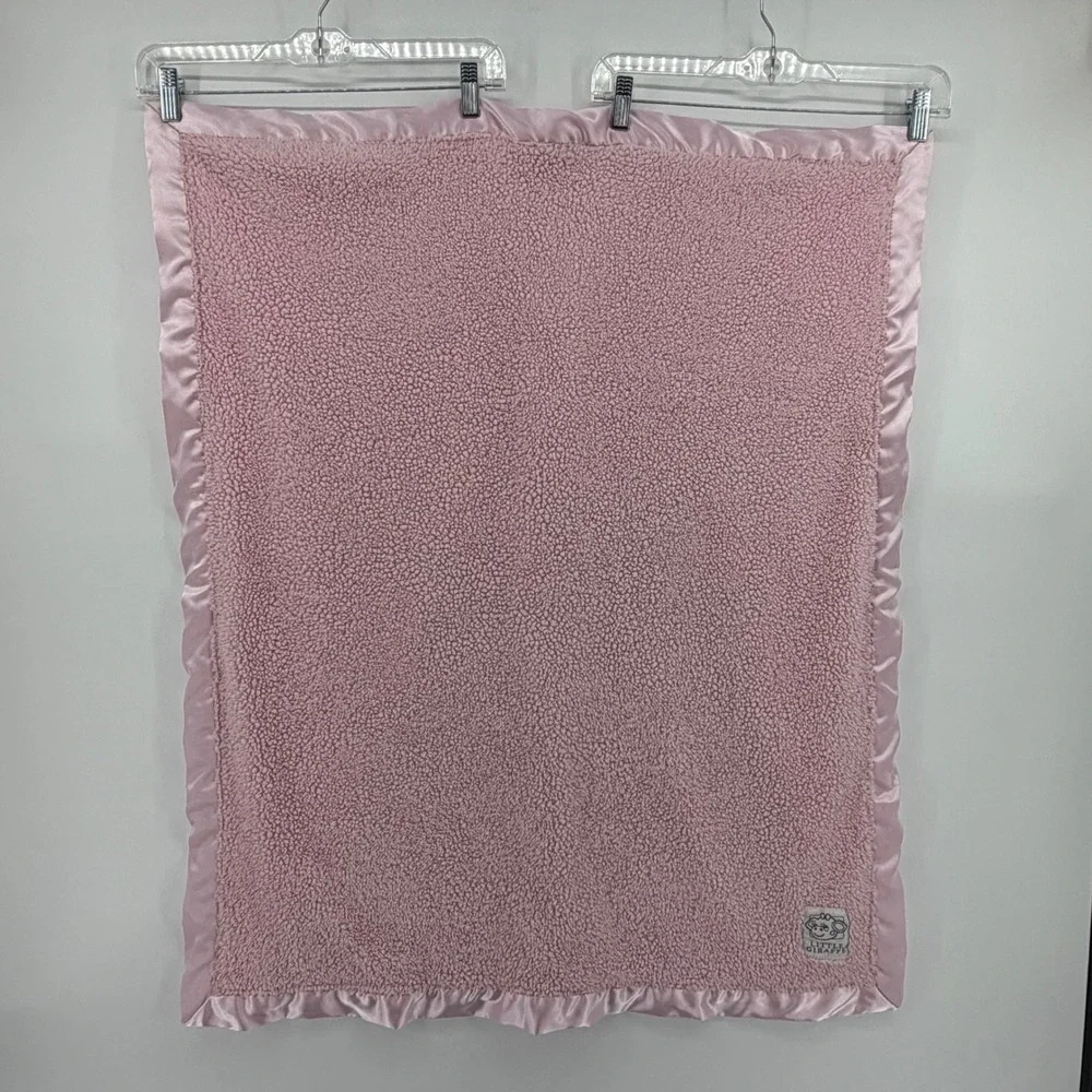 Little Giraffe Chenille Baby Blanket Pink Satin Ruffle Border Plush Crib Wrap 30